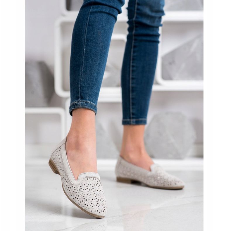 Filippo Domnii din piele cu zirconiu cubic gri 2