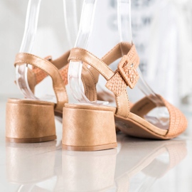 Kylie Sandale cu toc înalt împletit maro 1