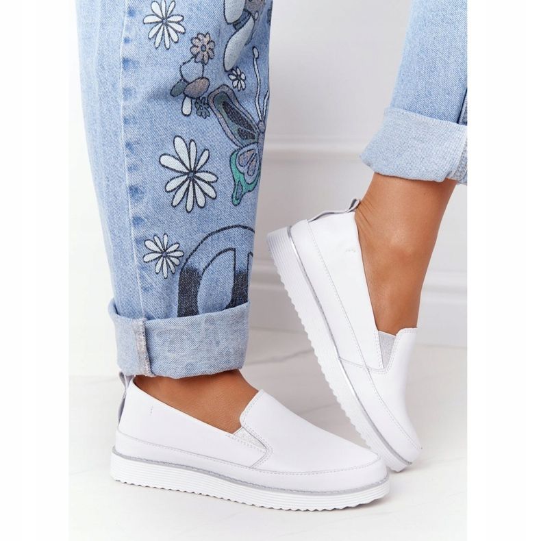 Adidași de damă Slip-On S.Barski White alb 2