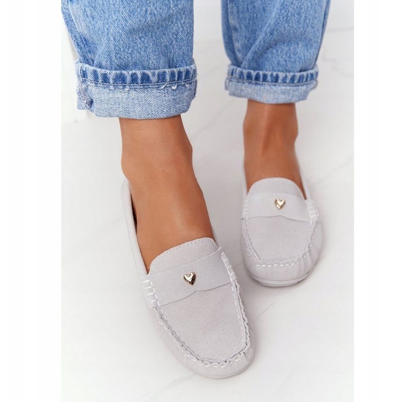 S.Barski Mocasini din piele de căprioară S. Barski Grey gri 1