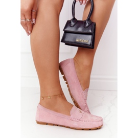 S.Barski Mocasini din piele de damă S. Bararski Roz 1