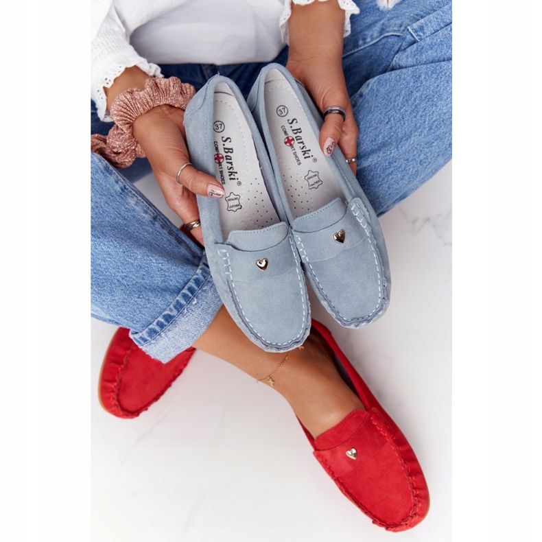 S.Barski Mocasini din piele de căprioară S. Barski Blue albastru 2