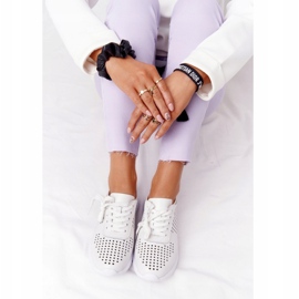 S.Barski Pantofi sport din piele ajurată S. Bararski White alb 1 S.Barski Pantofi sport din piele ajurată S. Bararski White alb 1