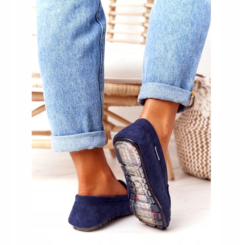 PH1 Mocasini din piele întoarsă pentru femei, albastru marină San Marino 3