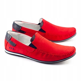 KOMODO Mocasini din piele pentru bărbați 876 roșu roşu albastru marin 1