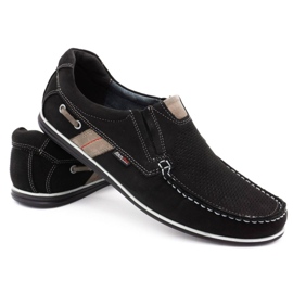 Kampol Mocasini ajurati barbati pentru vara 53/3 / P negru bej 4 Kampol Mocasini ajurati barbati pentru vara 53/3 / P negru bej 4