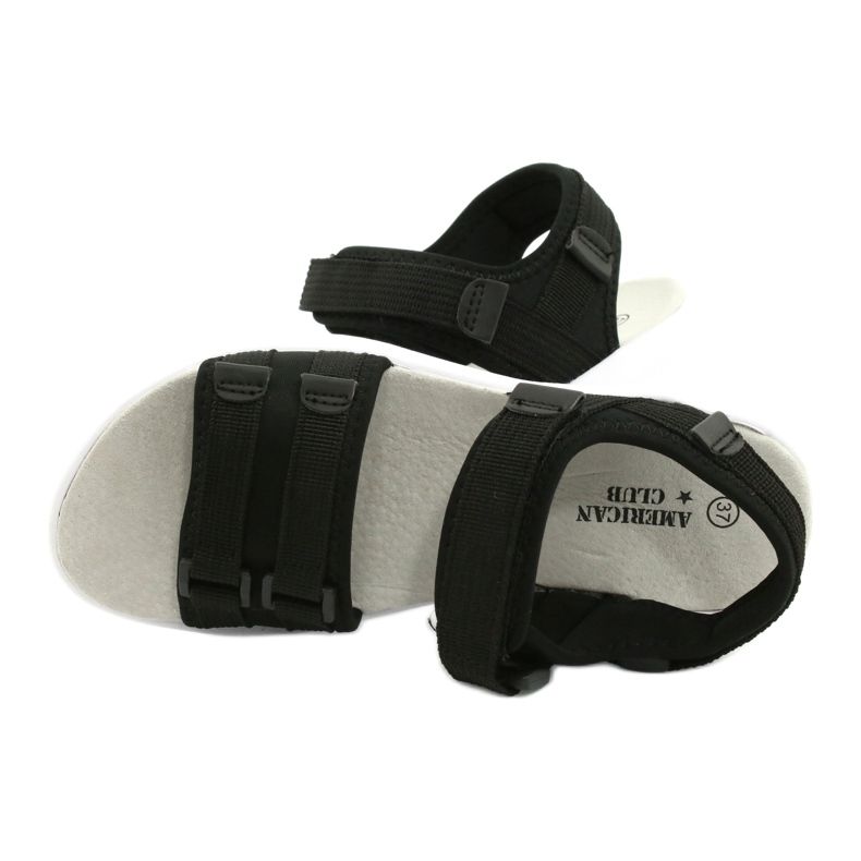 American Club Sandale pentru femei Insert din piele sport RL45/21 Negru 4