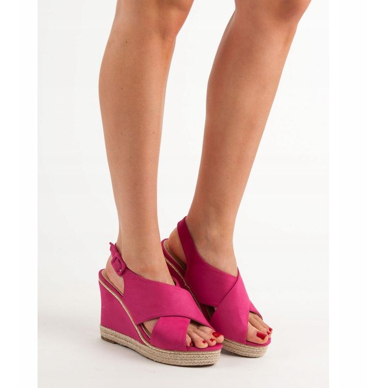 Anesia Paris Sandale din piele de căprioară roz 2 Anesia Paris Sandale din piele de căprioară roz 2