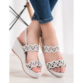 Aclys Sandale cu pană gri 1