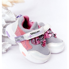 Încălțăminte sport pentru copii Adidași Space Ride White și Pink alb roz gri multicolor 1