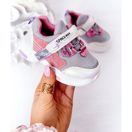 Încălțăminte sport pentru copii Adidași Space Ride White și Pink alb roz gri multicolor 2