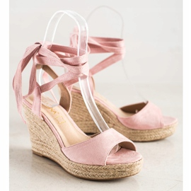 Sabatina Sandale legate pe pană roz 1