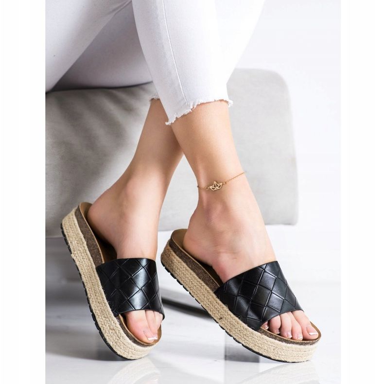 SHELOVET Papuci pe platformă negru 1