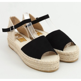 Espadrile negre cu vârf deschis A663-ESP-1 Negru bej 3