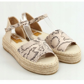 Espadrile cu vârf deschis A663-ESP-1 Șarpe bej 3