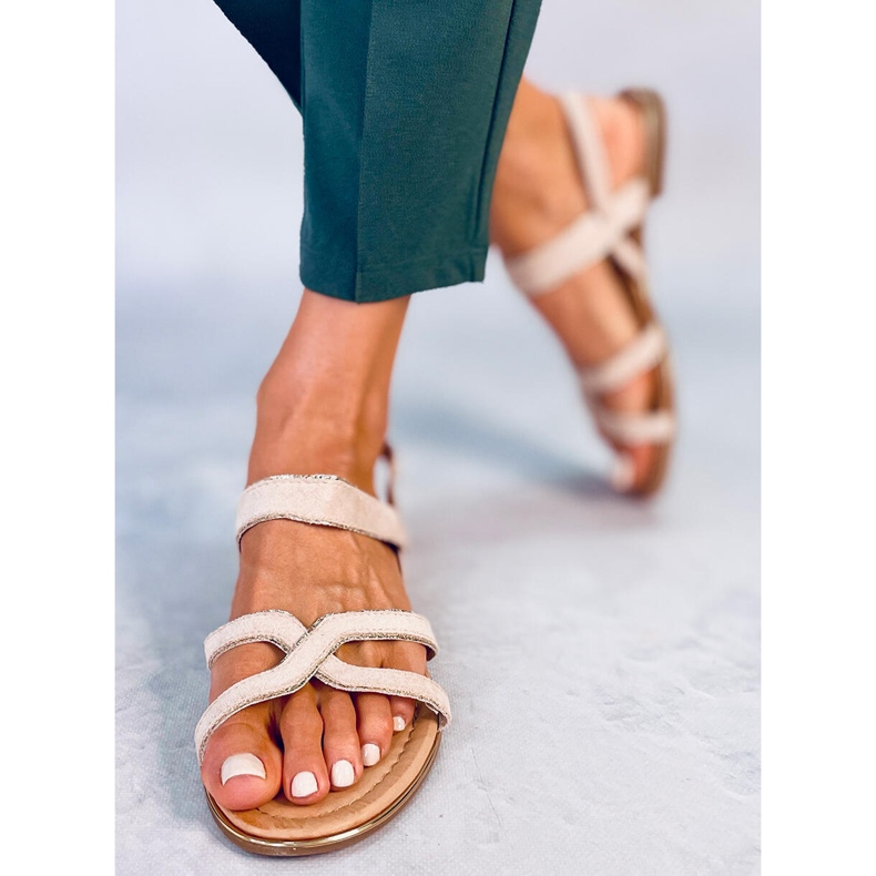 Sandale bej pentru femei H8-177 Bej 1