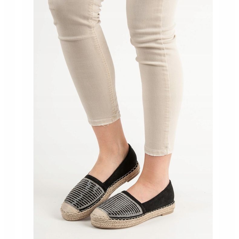 Vices Espadrile cu vicii cubic zirconiu negru 1