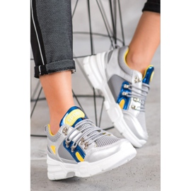 Bella Paris Adidași de modă cu plasă gri multicolor 2