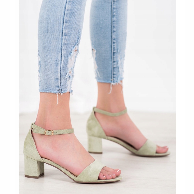 Seastar Sandale confortabile cu toc înalt verde 2