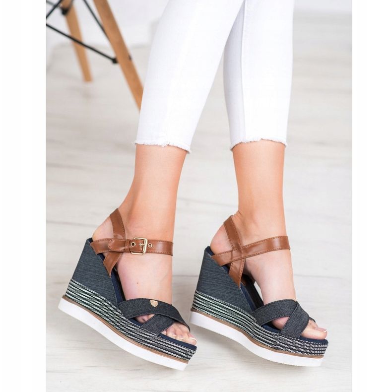 SHELOVET Sandale cu pană multicolor 1