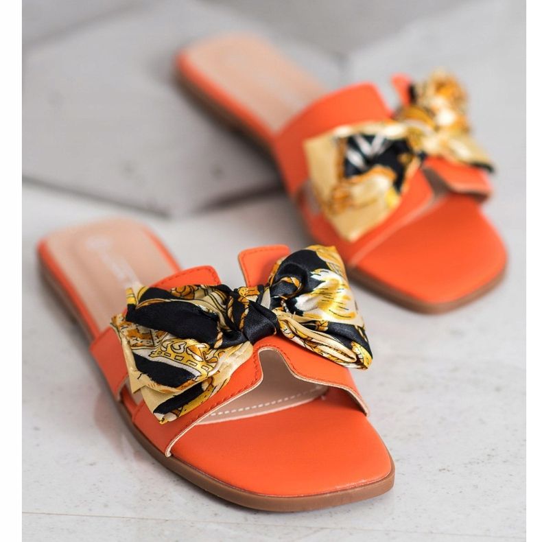 SHELOVET Papuci eleganti portocale 2