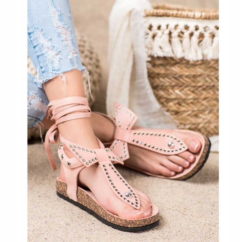 Seastar Sandale cu flip-flops legate roz 2