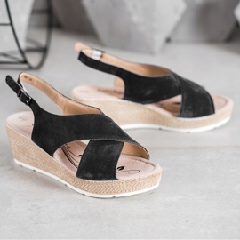 Filippo Sandale ușoare din piele negru 2