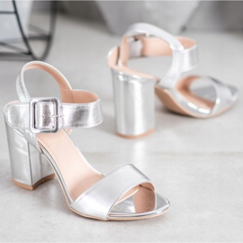 Small Swan Sandale Pe O Bară Cu Piele Eco gri 1