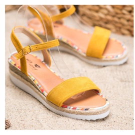 Yes Mile Sandale confortabile din piele de căprioară galben 1