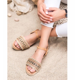 SHELOVET Sandale ușoare împletite bej 1