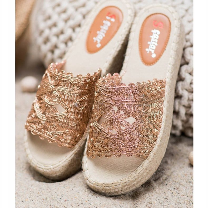 Seastar Pantofi Espadrille Pe Platformă de aur 1
