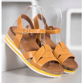Comer Sandale galbene cu piele ecologică 2