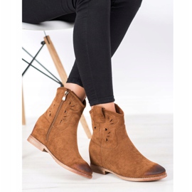 Vinceza Cizme de cowboy cu pană Vincez maro galben 1