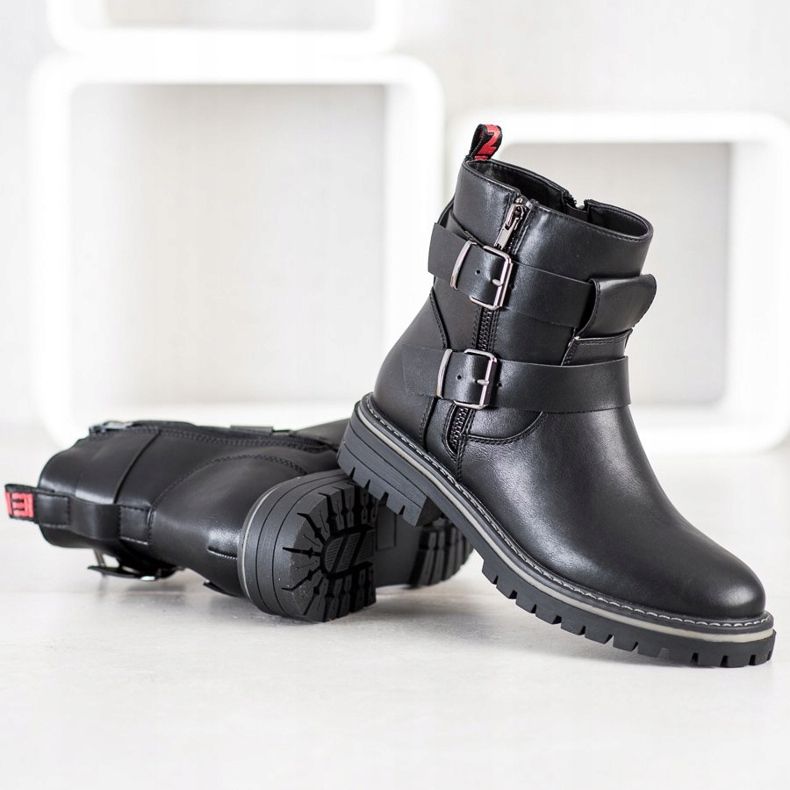 J. Star Muncitori cu catarame negru 2