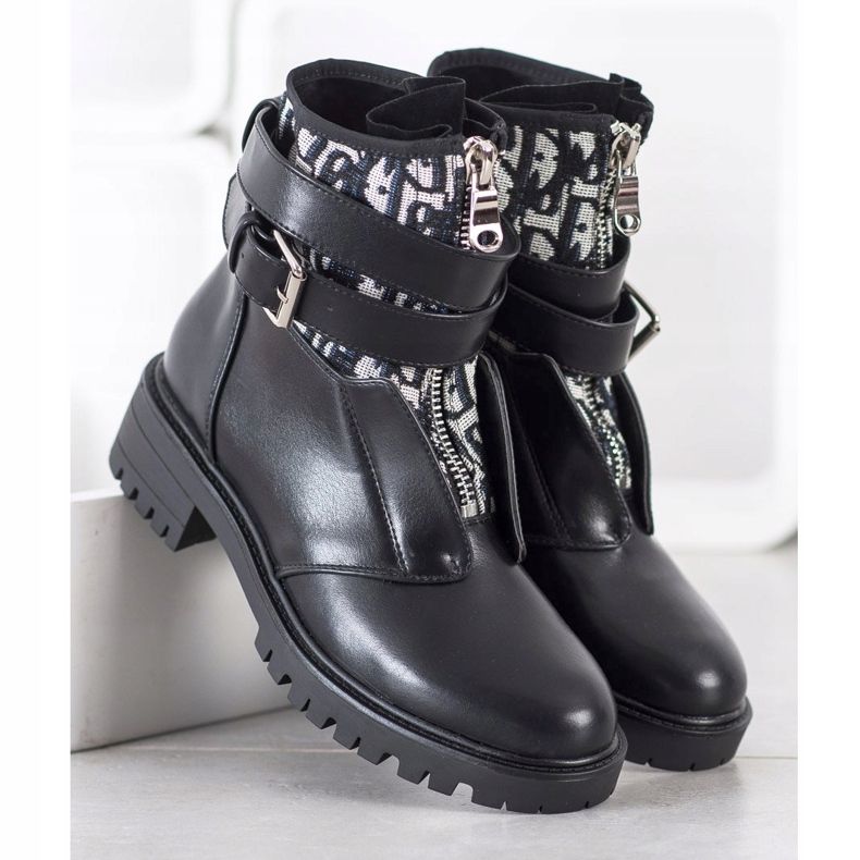 Seastar Genți cu fermoar la modă negru 2