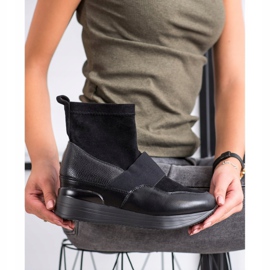 SHELOVET Cizme slip-on de modă negru 1