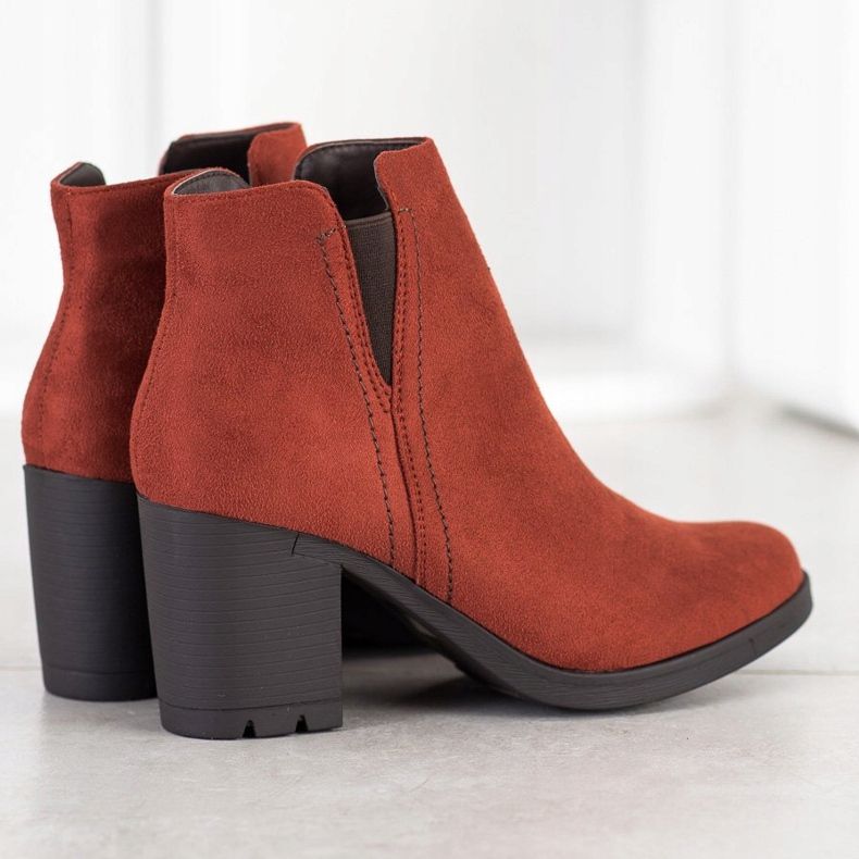 M.Daszyński Cizme casual pe un post maro portocale 1 M.Daszyński Cizme casual pe un post maro portocale 1