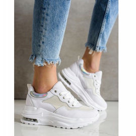 Weide Adidași confortabili pe platformă alb 2
