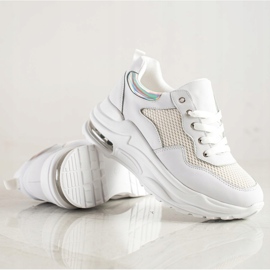 Weide Adidași confortabili pe platformă alb 1
