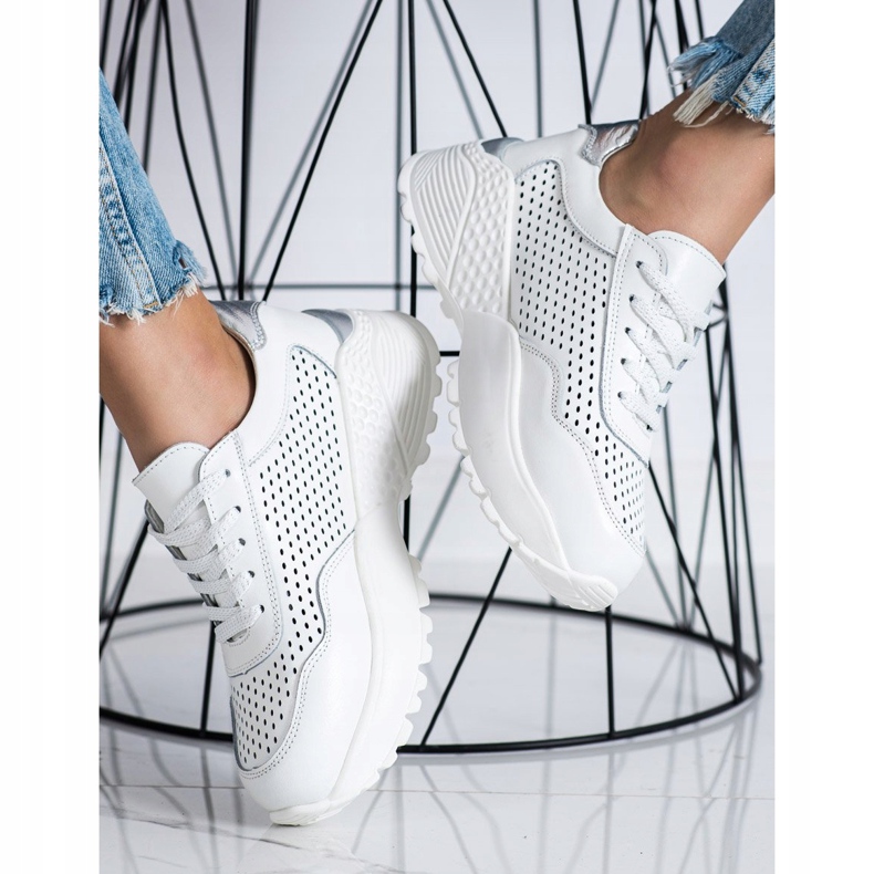 Goodin Adidași din piele la modă alb 1