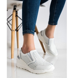 Goodin Adidași alunecați din piele albă 2