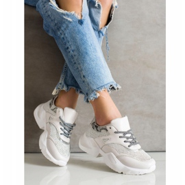 SHELOVET Adidași cu imprimeu șarpe gri bej 1