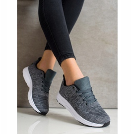 SHELOVET Adidași ușori cu dantelă gri 2