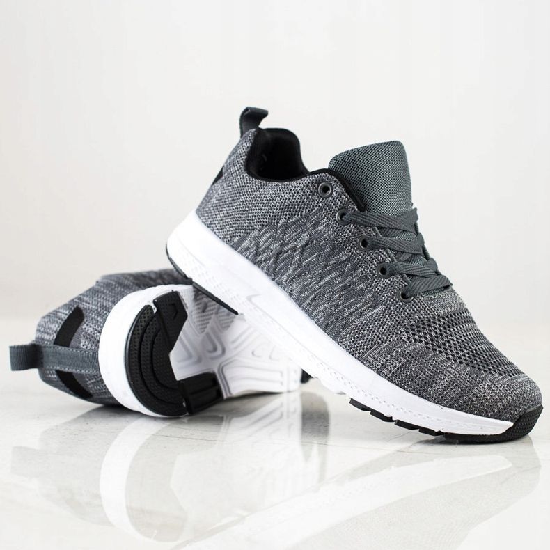 SHELOVET Adidași ușori cu dantelă gri 1