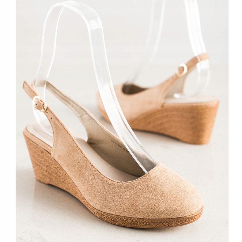 Goodin Pompe confortabile cu pană maro 1 Goodin Pompe confortabile cu pană maro 1