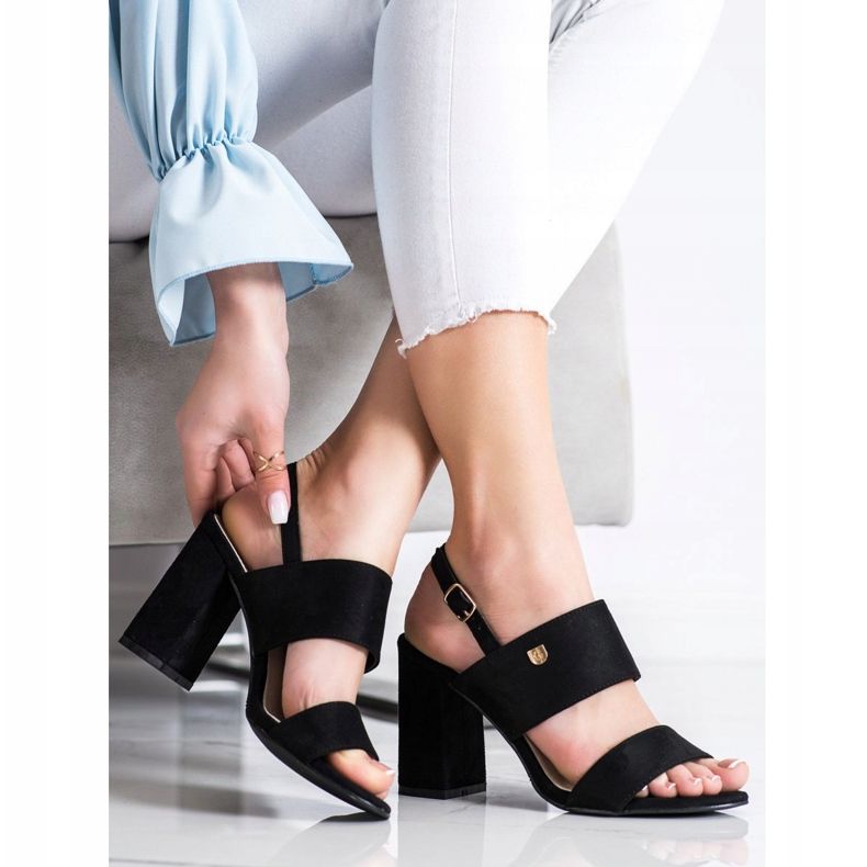 Goodin Sandale pe o bară largă negru 2