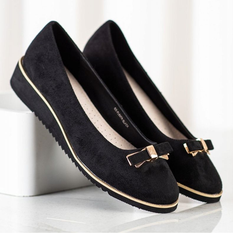 Goodin Brogues negre cu arc negru 2