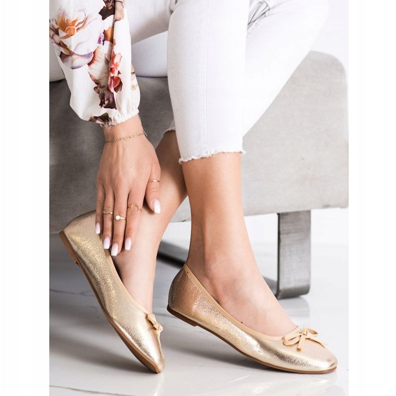 Goodin Balerini din piele ecologică de aur 1 Goodin Balerini din piele ecologică de aur 1