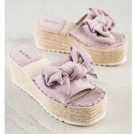 SHELOVET Papuci Pe Platforma Cu Arc violet 1