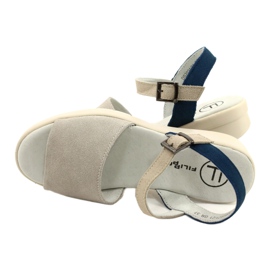 Sandale confortabile de damă din piele Filippo DS2021/21 gri 3